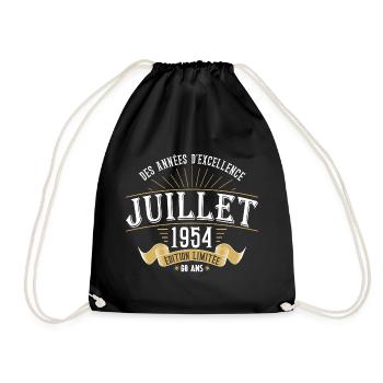 68 Ans Anniversaire Vintage Né(e) en Juillet 1954 - Sac de sport léger - noir - Devant