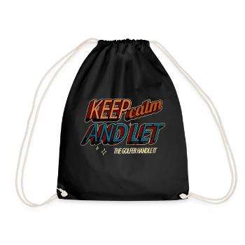 putter golflover sports golflove fun gift idea - Drawstring Bag - black - Front