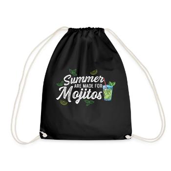 For Mojitos made barman gift - Drawstring Bag - black - Front
