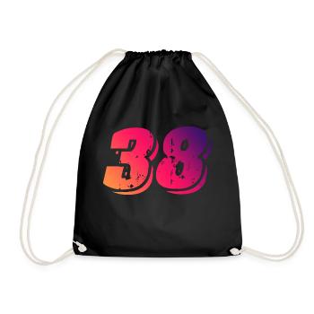 38 number symbol - Drawstring Bag - black - Front