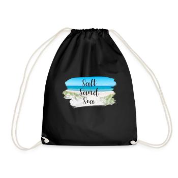 Mer de sable salé Côte Dictons Été Soleil Mer - Sac de sport léger - noir - Devant
