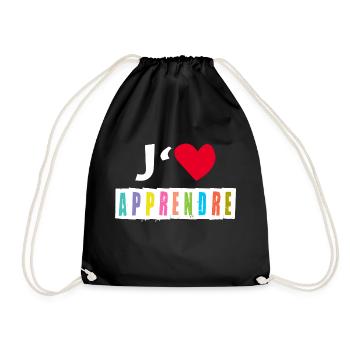 J aime apprendre - Sac de sport léger - noir - Devant