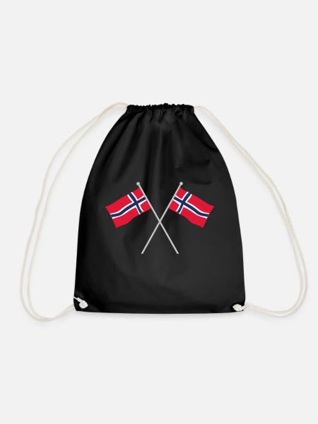 Die Flagge von Norwegen - Turnbeutel - Schwarz
