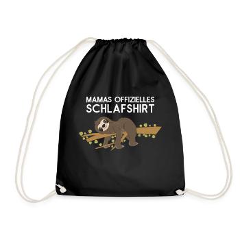 Sloth Faulenzer Süßes Faultier Geschenk - Turnbeutel - Schwarz - Vorne