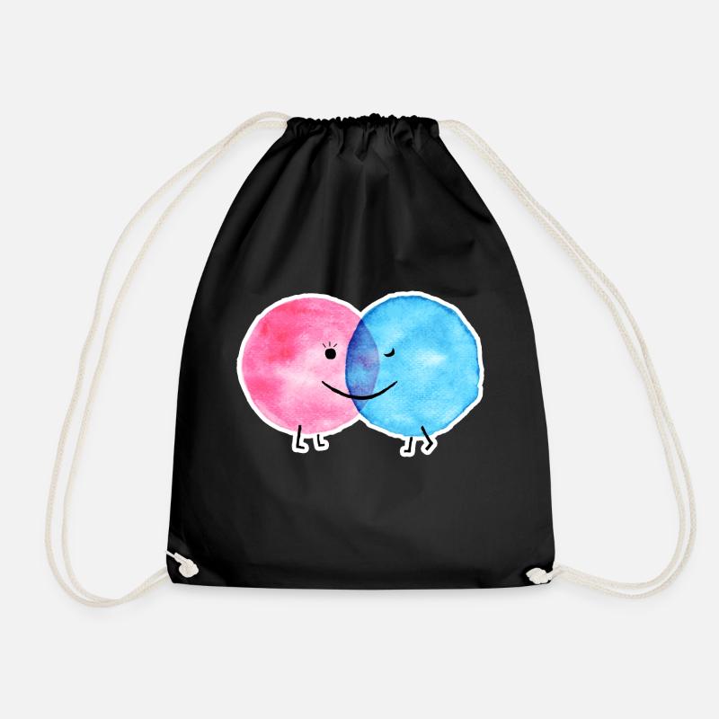 DOTLOVE ICH LIEBE DICH WASSERFARBE - Turnbeutel - Schwarz