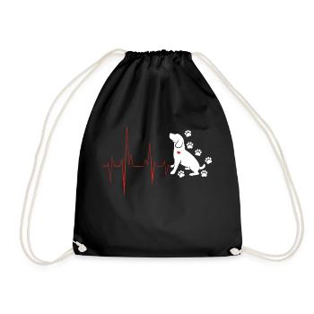 Beagle Heartbeat Lustige Hundehalter Liebhaber - Turnbeutel - Schwarz - Vorne