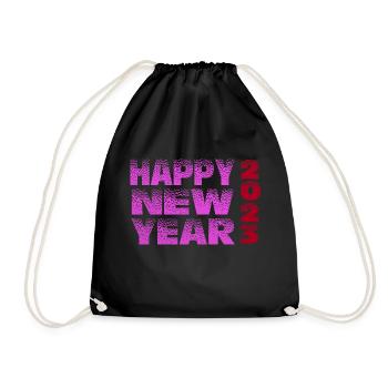 Happy New Year 2023 - Turnbeutel - Schwarz - Vorne