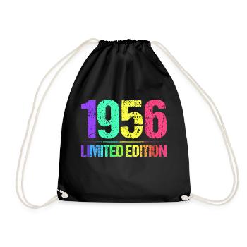 1956 Limited Edition Jahrgang 56er Retro Jahrgang - Turnbeutel - Schwarz - Vorne