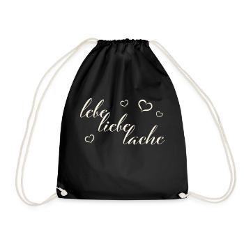 lebe liebe lache - Turnbeutel - Schwarz - Vorne