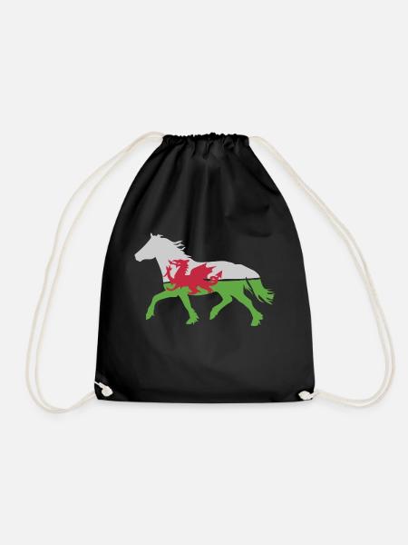 Welsh c Flagge - Turnbeutel - Schwarz