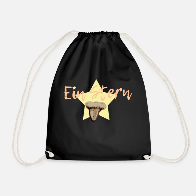 A star in orange - Drawstring Bag - black