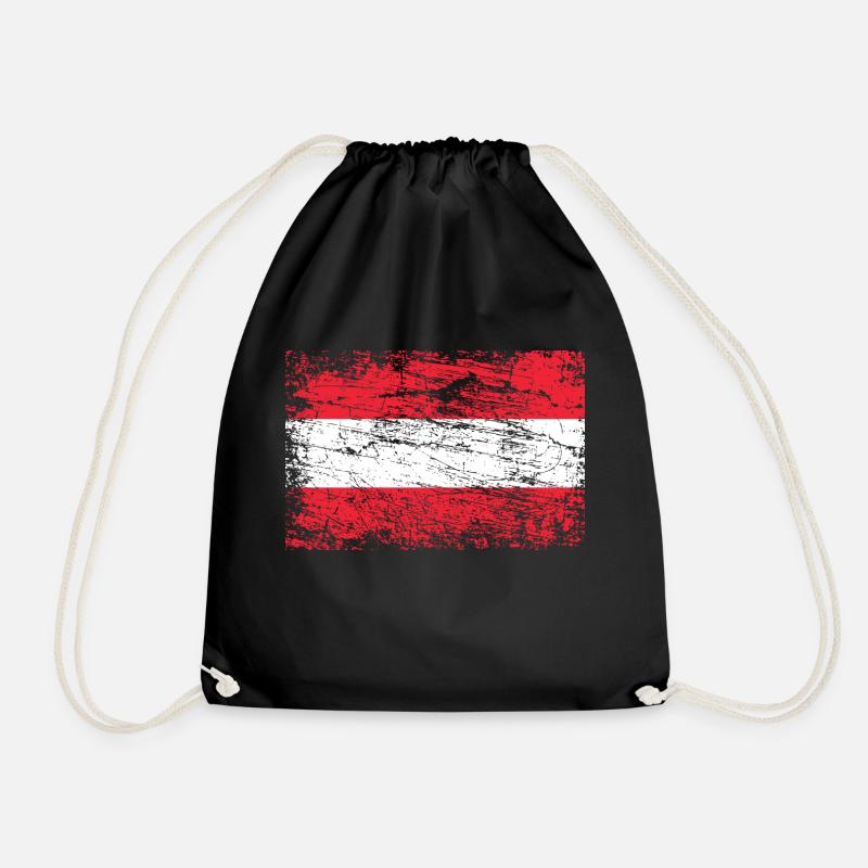 Flag of Austria Austria - Drawstring Bag - black