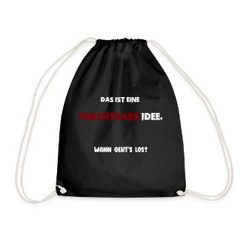 Lustiges ironisches T-Shirt - Turnbeutel - Schwarz - Vorne