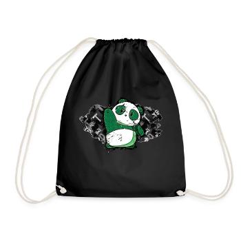 Panda - In Graffiti 2 - Drawstring Bag - black - Front