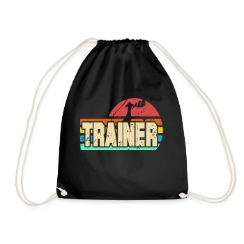 Retro Vintage TRAINER Awesome Fitness Trainer - Turnbeutel - Schwarz - Vorne