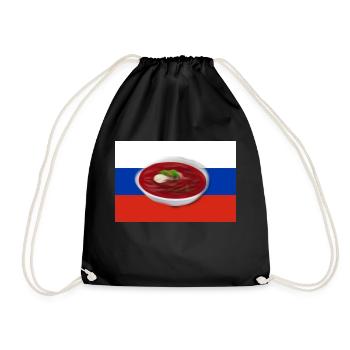 Borschtsch, Russische Suppe - Turnbeutel - Schwarz - Vorne