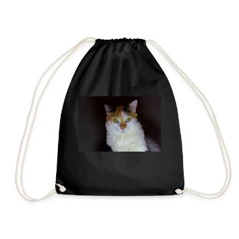 the cat with the sweet look - Drawstring Bag - black - Front