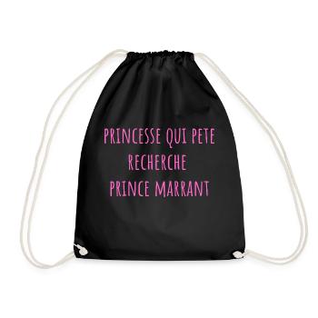 princesse qui pete recherche prince marrant - Sac de sport léger - noir - Devant