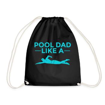 I am the pool leader and love chlorine tablets - Drawstring Bag - black - Front