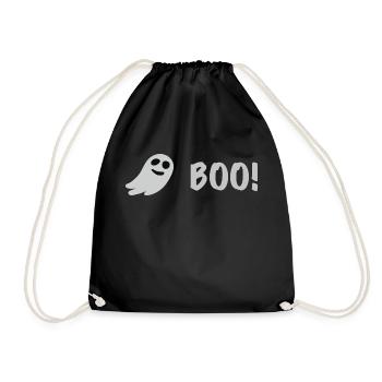 Halloween Shirt mit einem Geist Boo Geschenk - Turnbeutel - Schwarz - Vorne