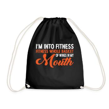 Fitness Whole Basket Of Wings In My Mouth 3 - Turnbeutel - Schwarz - Vorne