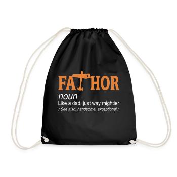 FaTHOR comme un père juste beaucoup plus puissant rétro drôle - Sac de sport léger - noir - Devant