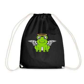 Angel Frog Wing Halo - Drawstring Bag - black - Front