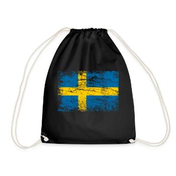 Drapeau de la Suède - Sac de sport léger - noir - Devant