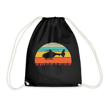 Hélicoptère Hélicoptère RétroPilote - Sac de sport léger - noir - Devant