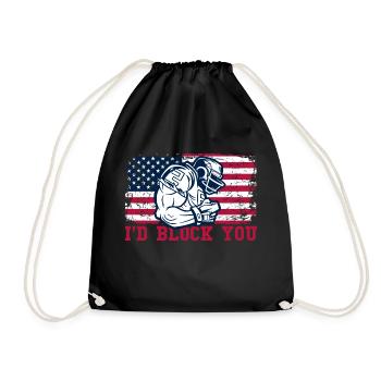 American Football Player American Footba - Drawstring Bag - black - Front