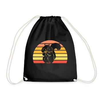 Streifenhörnchen Chipmunk Nagetier Geschenk - Turnbeutel - Schwarz - Vorne