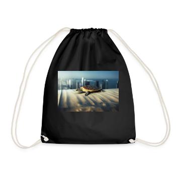 Turtle with ambition - Drawstring Bag - black - Front