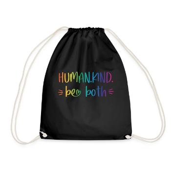 Human Kind - be both - Turnbeutel - Schwarz - Vorne