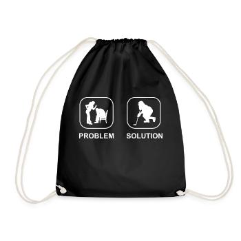 Eishockey Wintersport Geschenk Eishockeyteam - Turnbeutel - Schwarz - Vorne
