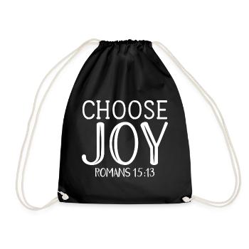 Choose Joy Romans 15:13 - Drawstring Bag - black - Front