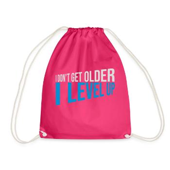 get older level up - Drawstring Bag - fuchsia - Front