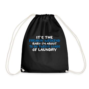 Je suis sur le point de faire douze brassées de lessive 4 - Sac de sport léger - noir - Devant