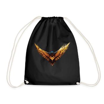 Eagle Gryphon Bird golden - Drawstring Bag - black - Front