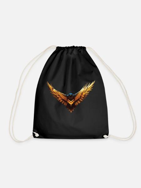 Adler Greif Vogel golden - Turnbeutel - Schwarz