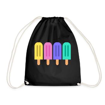 Colourful ice-cream - Drawstring Bag - black - Front