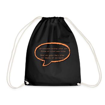 Grits under the cap - Drawstring Bag - black - Front