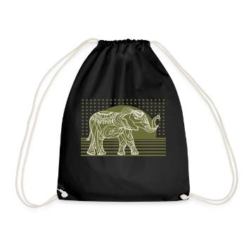 Éléphant - Sac de sport léger - noir - Devant