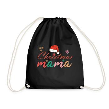 Christmas Mama Weihnachts Outfit - Turnbeutel - Schwarz - Vorne