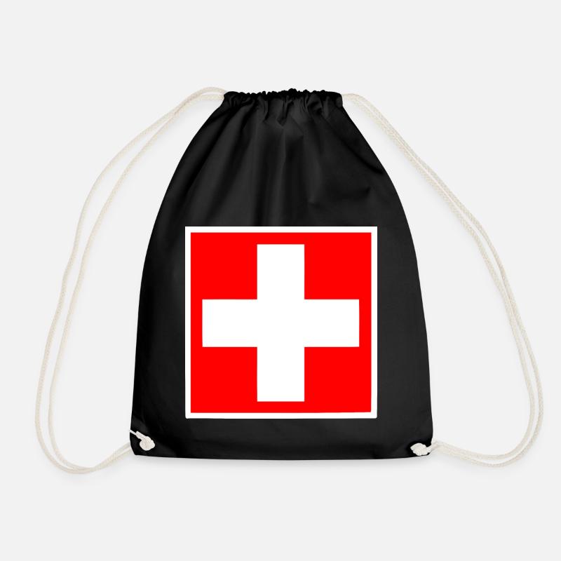 schweiz - Turnbeutel - Schwarz
