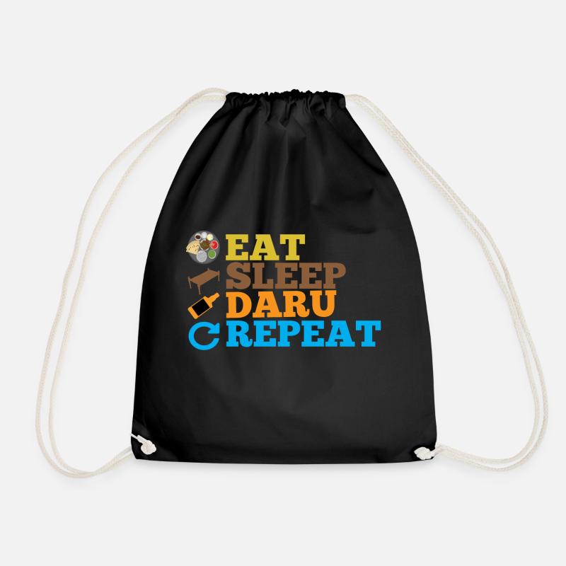 EAT SLEEP DARU REPEAT - Drawstring Bag - black