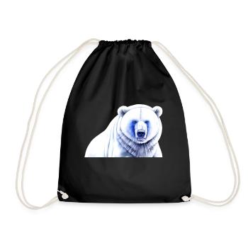 Blue White Polar Bear - Drawstring Bag - black - Front