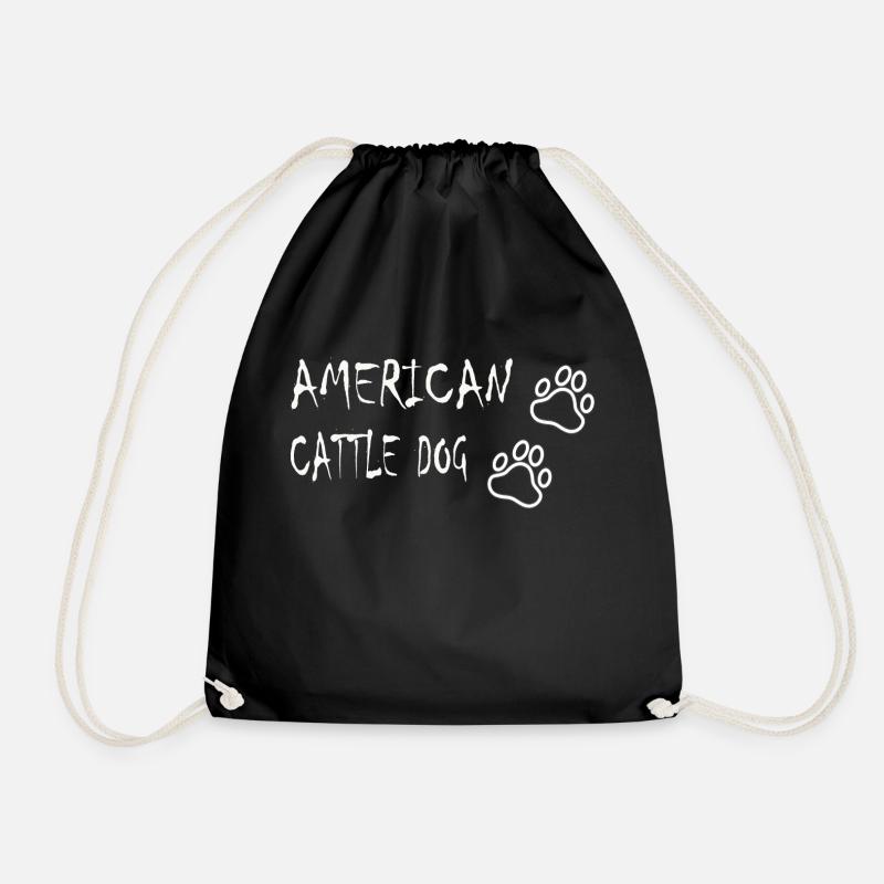 Australian Cattle Dog Paw - Drawstring Bag - black