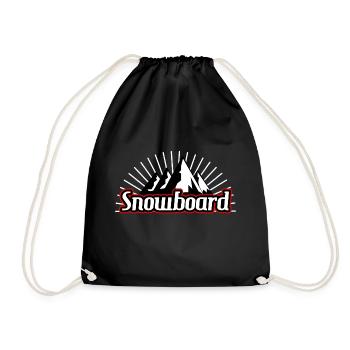 Snowboard Logo Berge Retro - Turnbeutel - Schwarz - Vorne