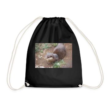 Asiatischer Kleinkrallenotter Zwergotter - Turnbeutel - Schwarz - Vorne
