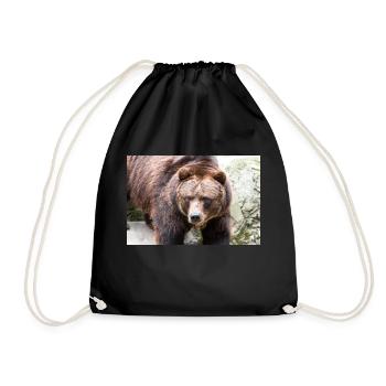 European brown bear (Braunbär) Ursus arctos - Drawstring Bag - black - Front